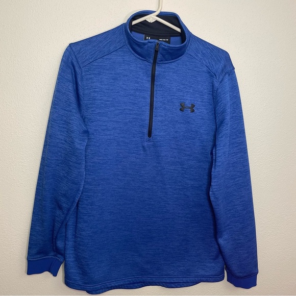 Under Armour Coldgear Quarter Zip Royal Blue Sweatshirt - Picture 4 of 14